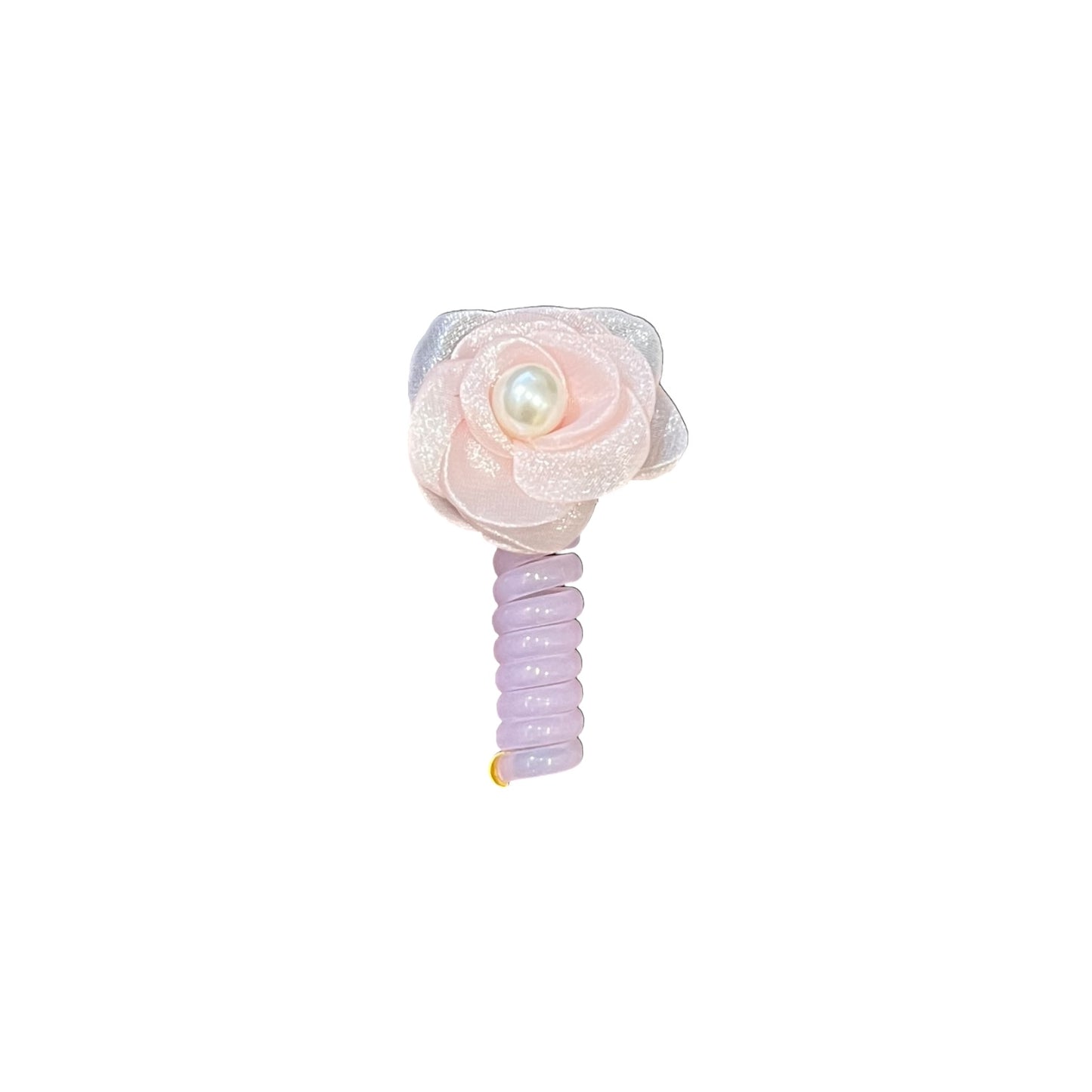 Imported Floral Pearl Spiral Pony for Hair