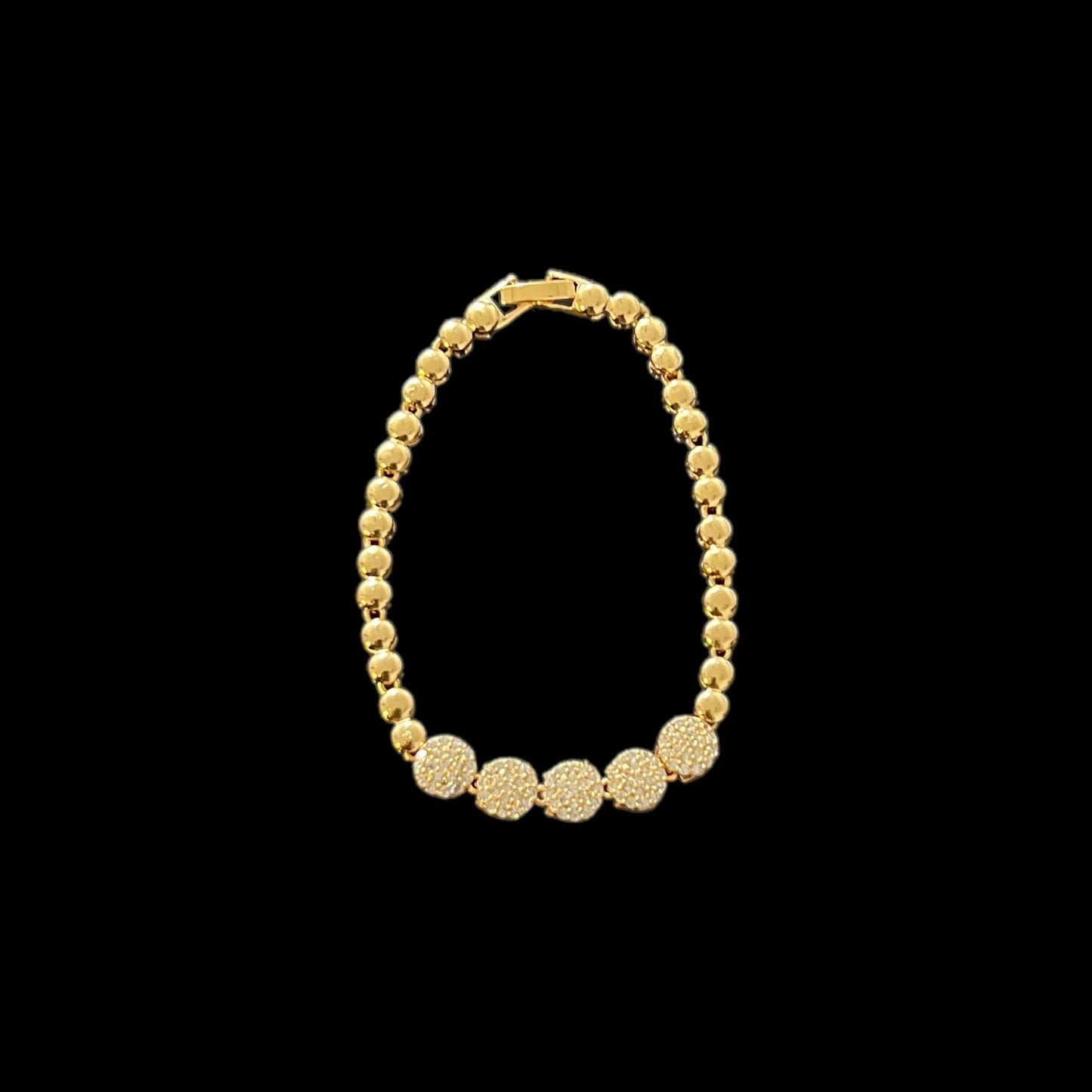 Premium Quality Gold Zirconia Bracelet for Girls Women - Round