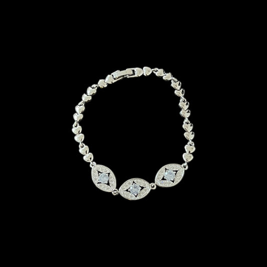 Premium Quality Silver Zirconia Bracelet  for Girls Women - 3E