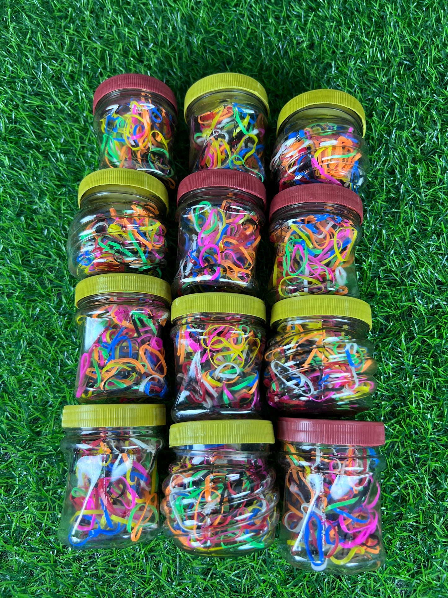 06 Jars | Multi color rubber band jar