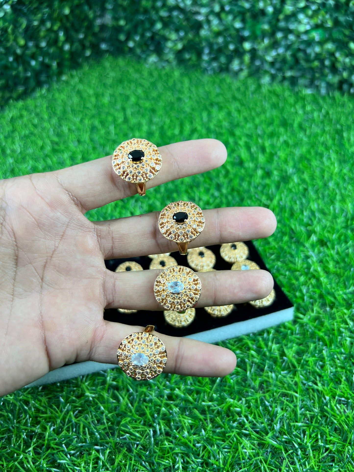 06 Pcs | Golden zircon ring