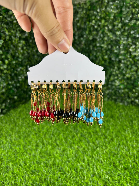 6 pairs| Drop earrings with beads