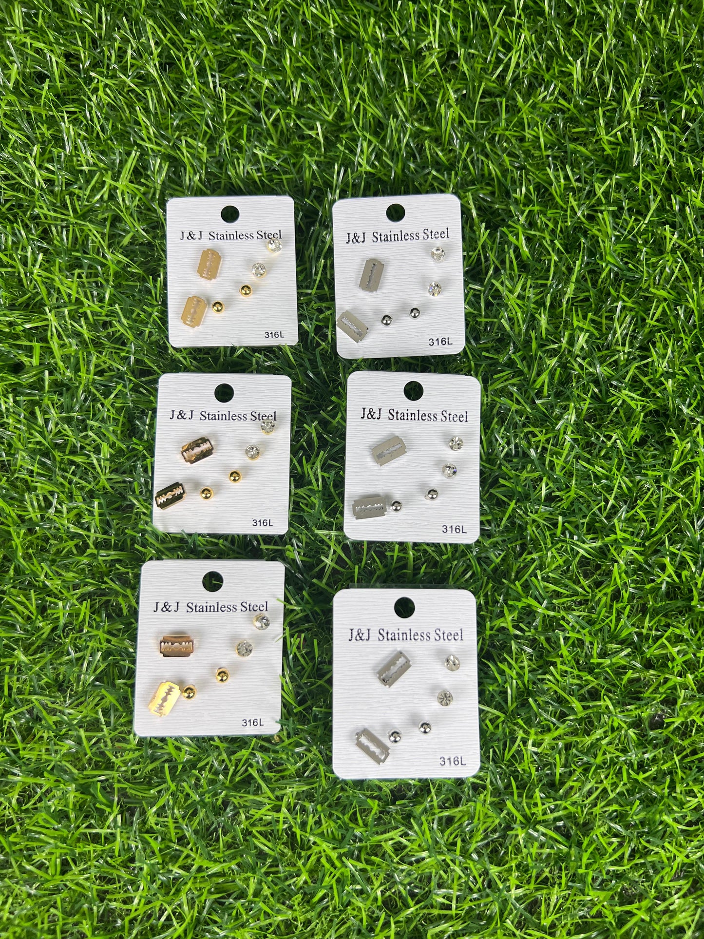 06 Cards | Stainless steal ear studs