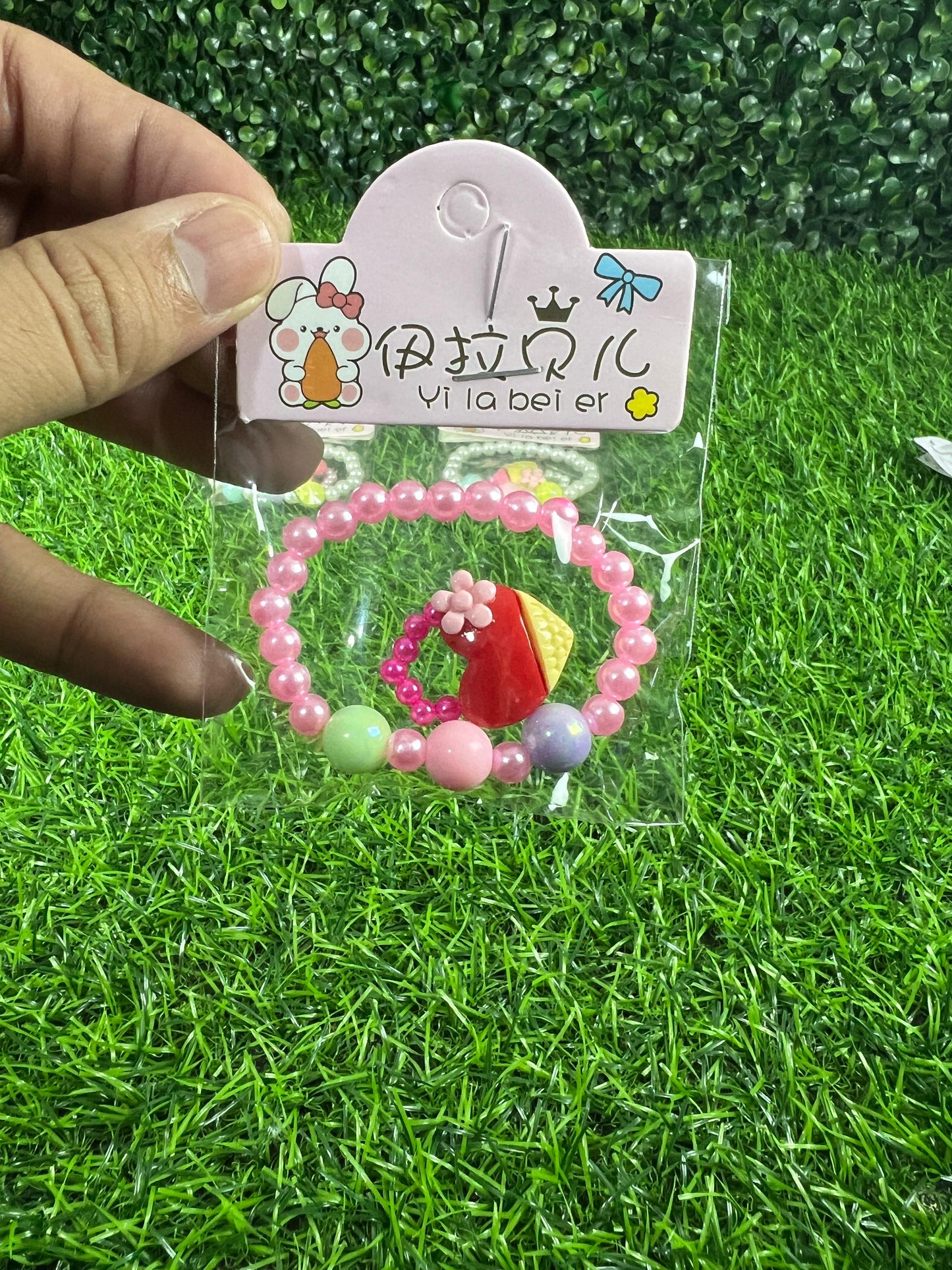 05 Cards | Beads bracelet and ring for kids