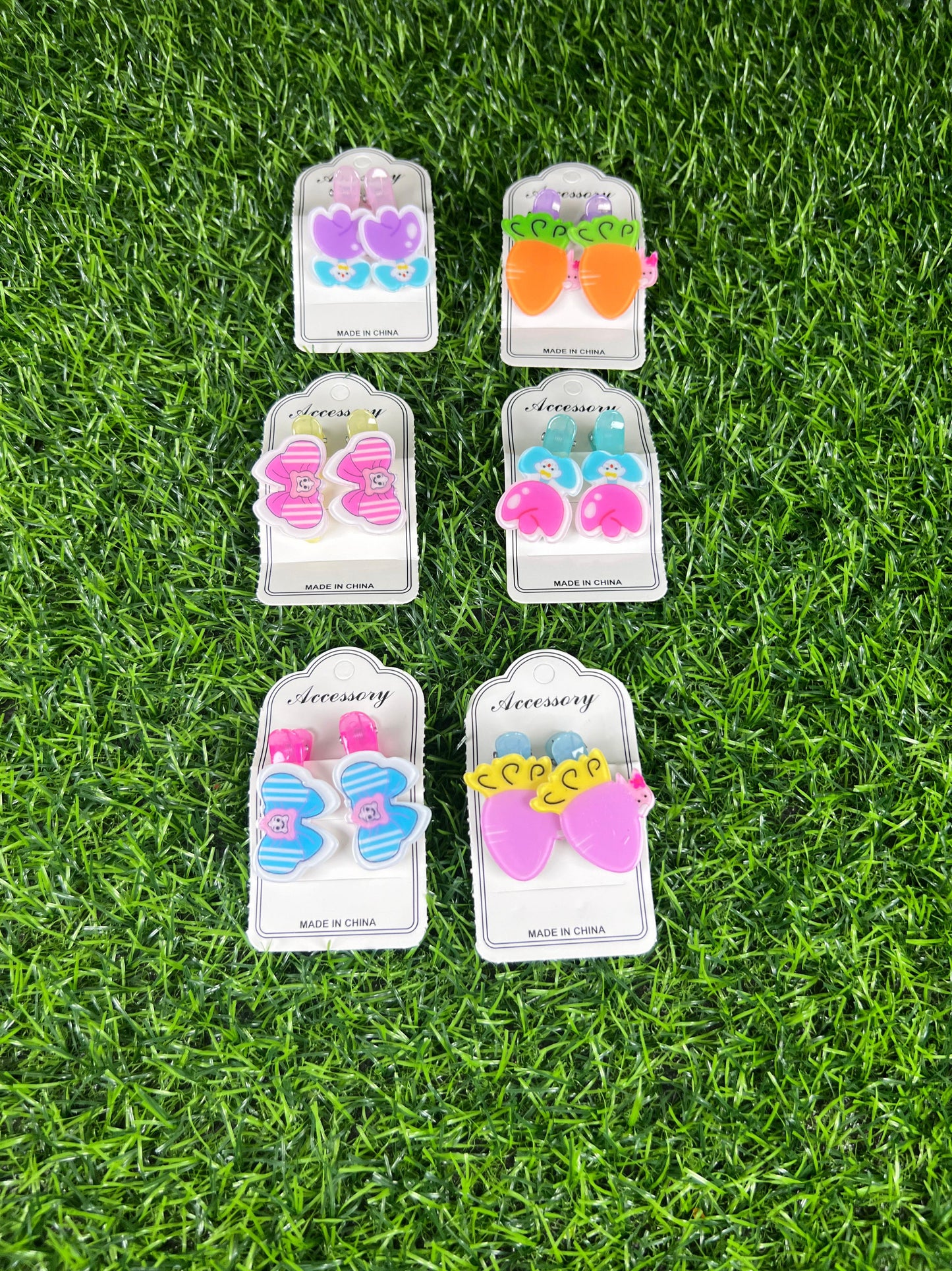 6 cards | Butterfly, flower fruit clips