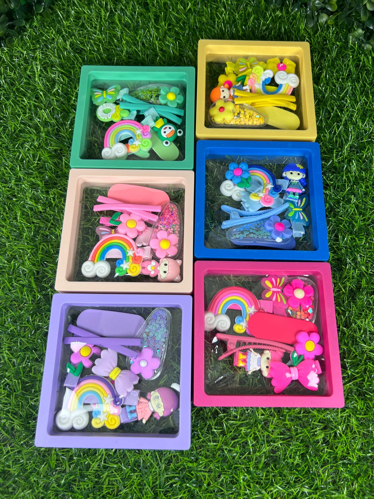 6 boxes | Hair accessories gift box 7 pins