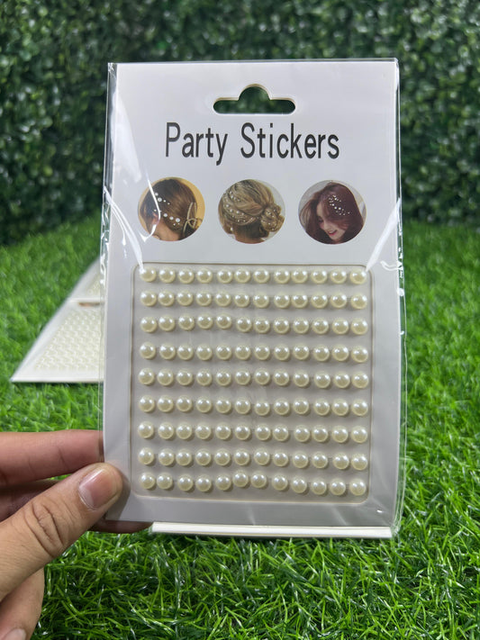 6 packs | Party hair stickers round shape