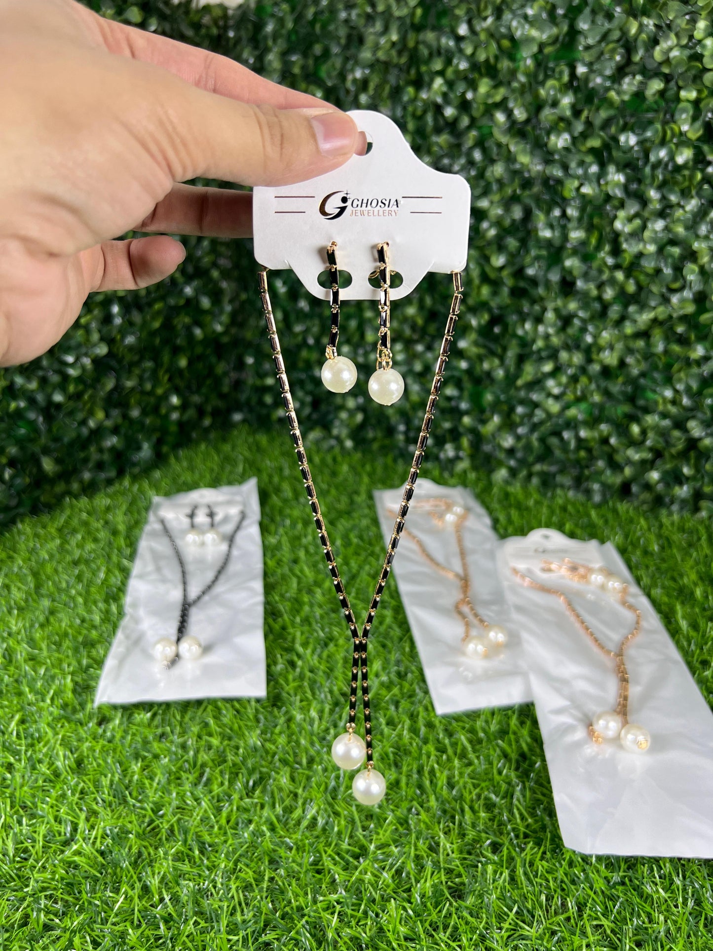 03 sets | Long necklace and earrings set