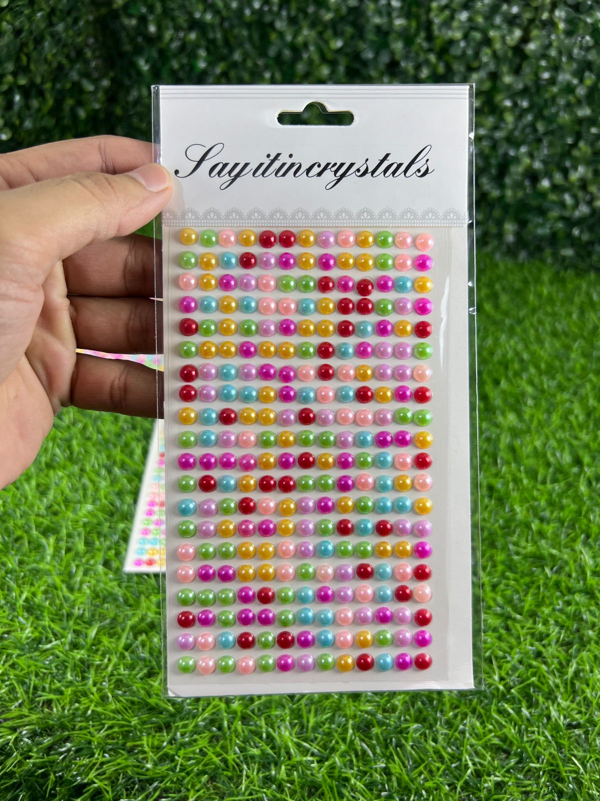 6 cards | Multi colour crystal stickers for art and design