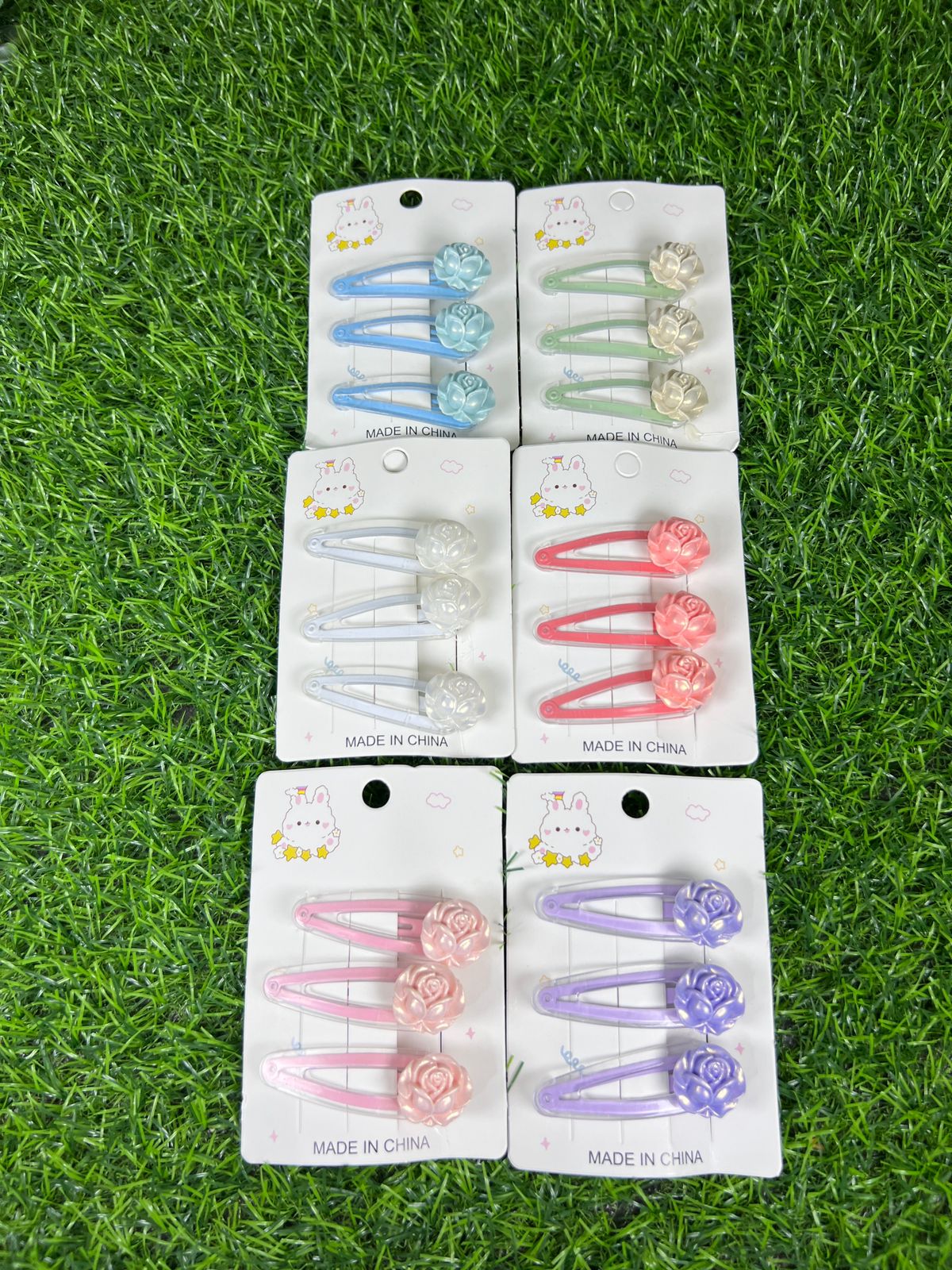 6 cards | Tic tac floral pins for girls