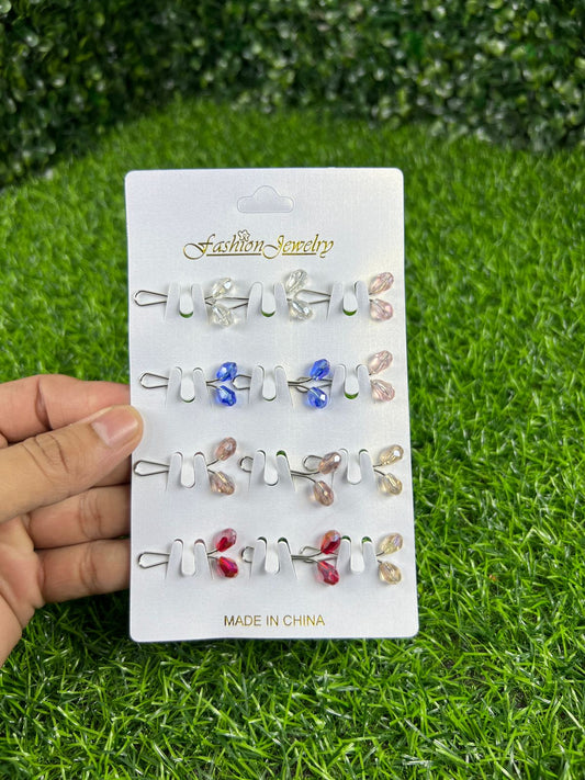 1 card | Crystal Clip Pins for scarf hijab