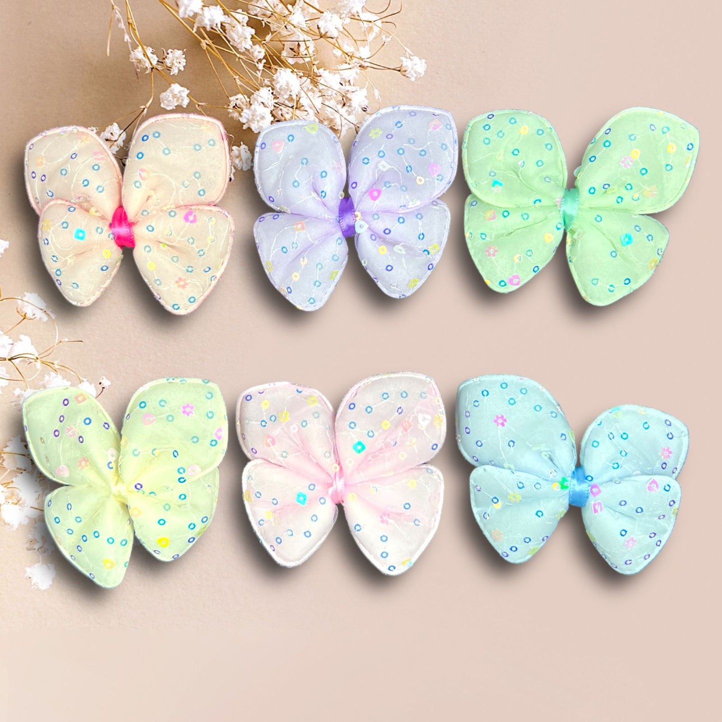 6 clips | Imported butterfly clip for girls - large