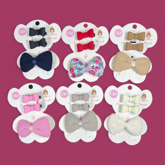 6 cards | Imported alligator clips for girls - Bows