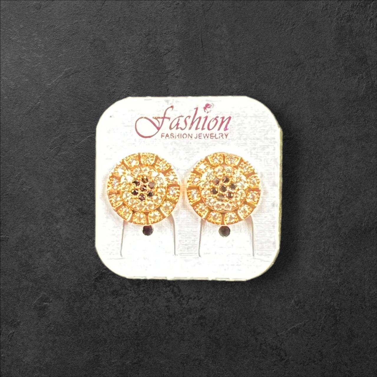 3 pairs | Round zircon ear studs for girls