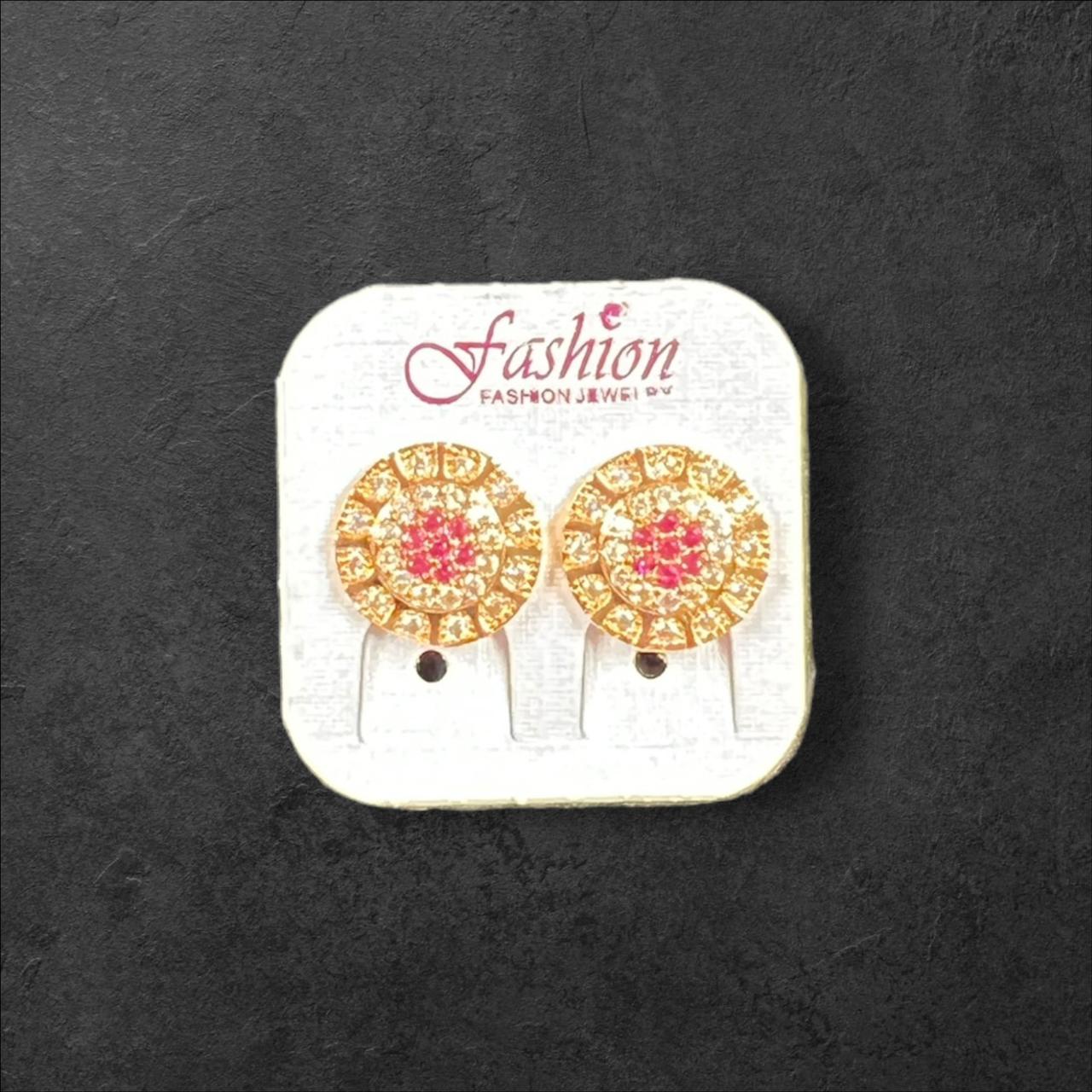 3 pairs | Round zircon ear studs for girls