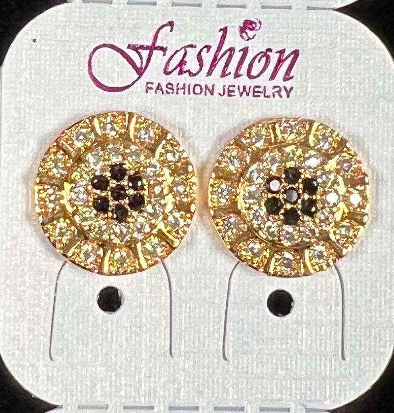 3 pairs | Round zircon ear studs for girls