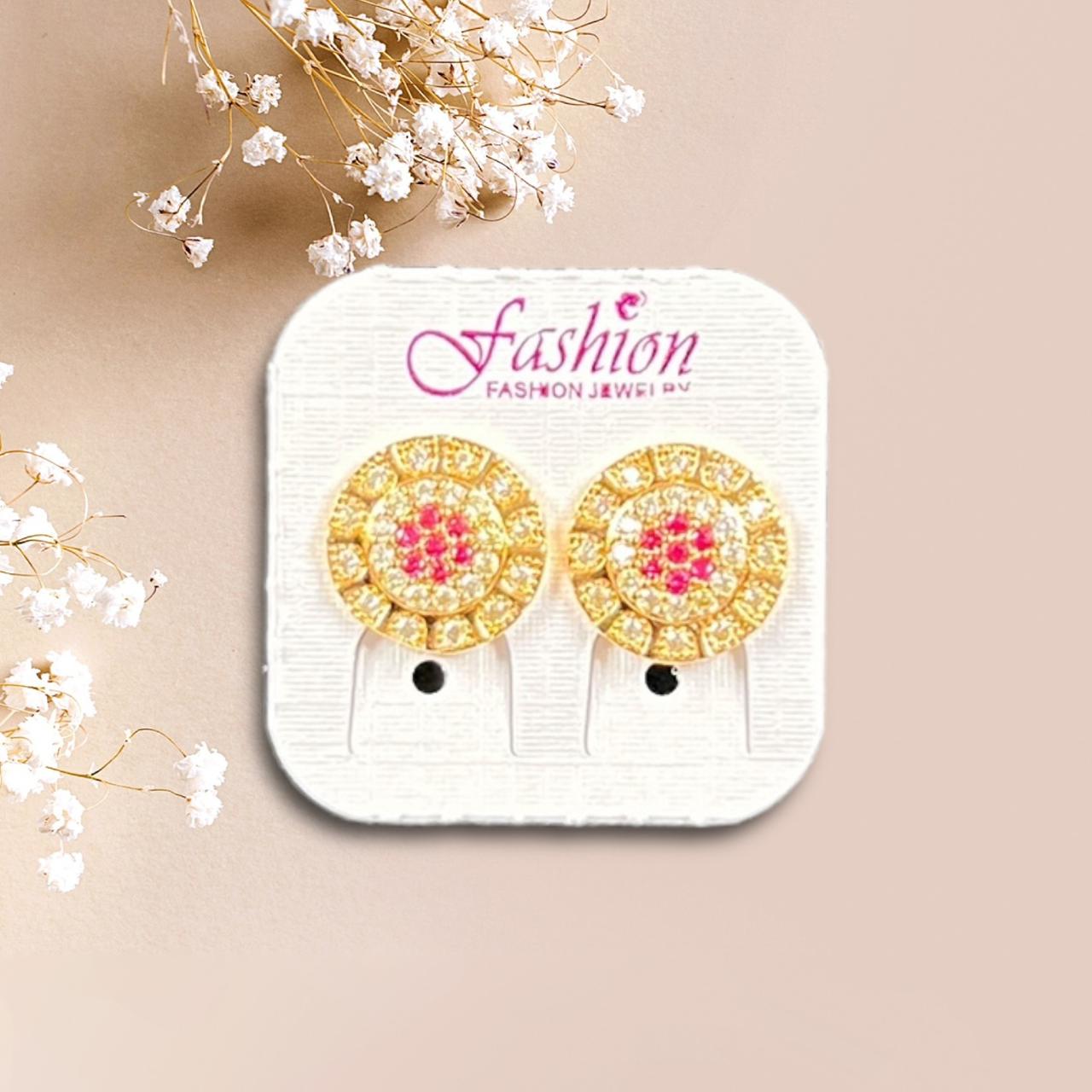 3 pairs | Round zircon ear studs for girls