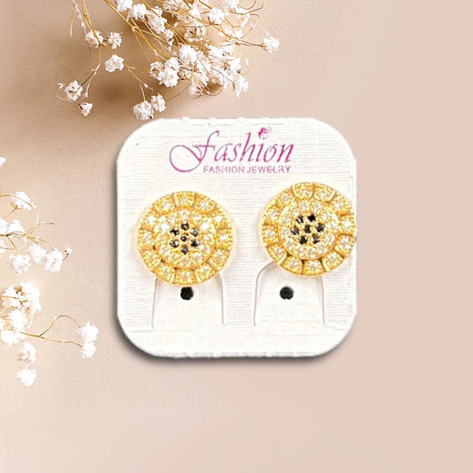 3 pairs | Round zircon ear studs for girls