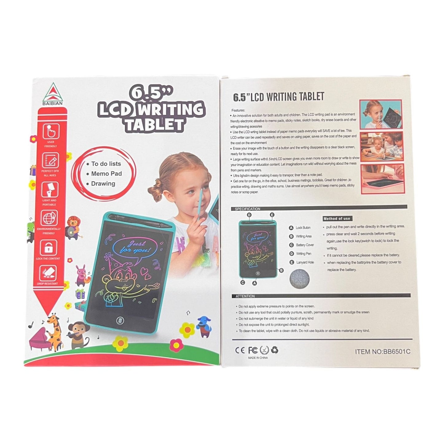 1 piece | Kids writing tablet - 6.5 inches