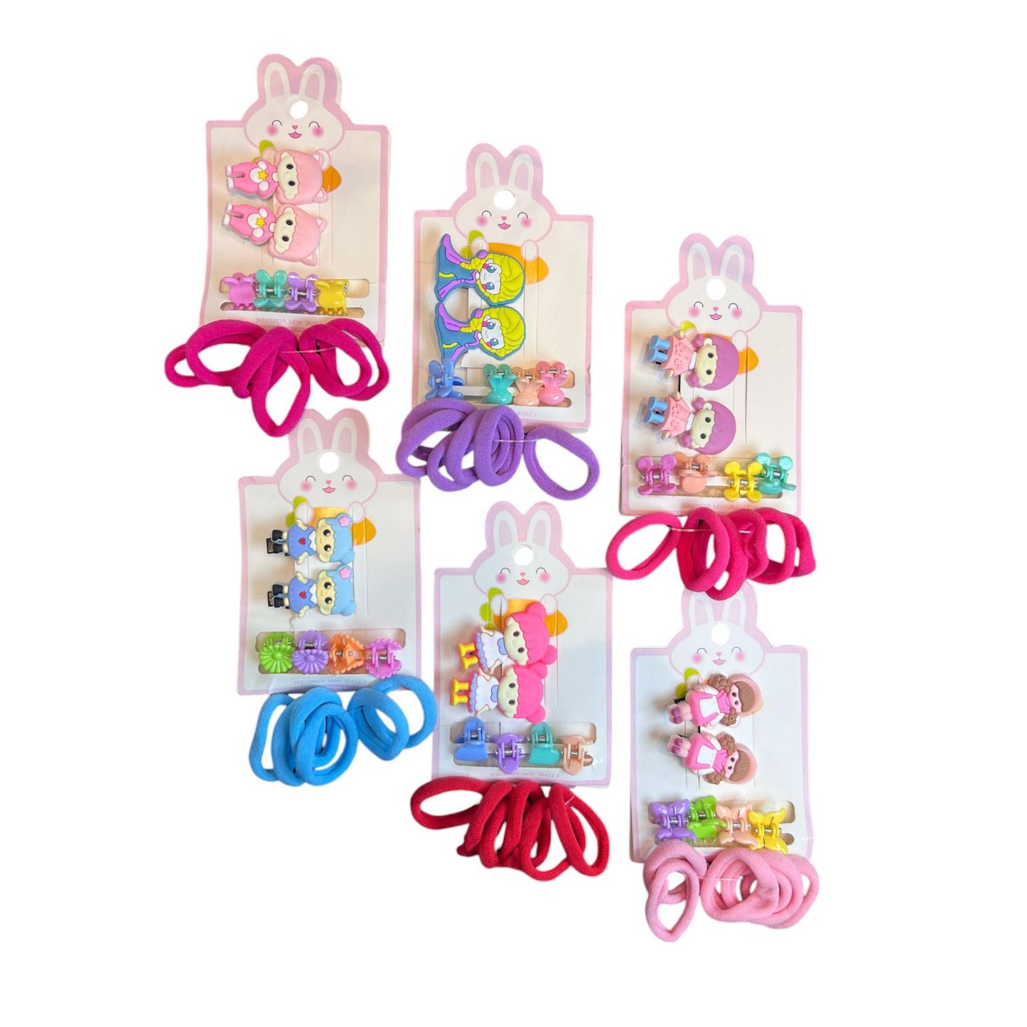 6 cards | Beautiful 2 alligator clips, mini claws and ponies