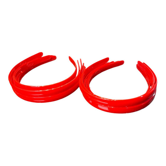 12 Hair Bands | Hair bands for school girls kids - red medium