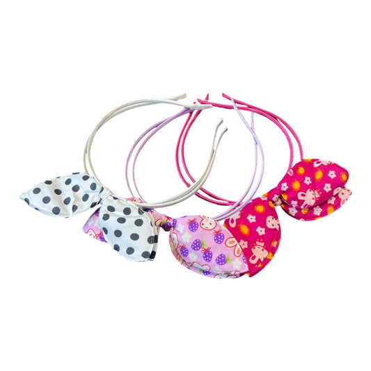 12 Hair Bands | Kitty bow hair bands for school girls kids - multi color