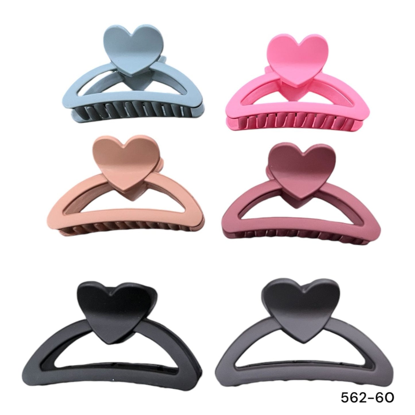 6 claws | Imported heart claws matt color for women - 2.5 inches