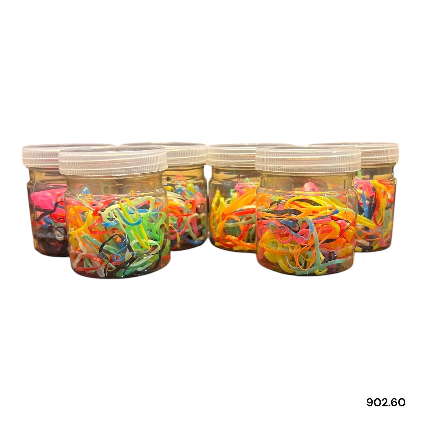 6 jars | Transparent rubber band jar for kids girls