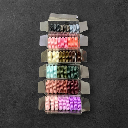 Spiral Hair Tie Set – 9pcs Anti-Tangle Hair Coils (Multiple Colors) at Wholesale Prices