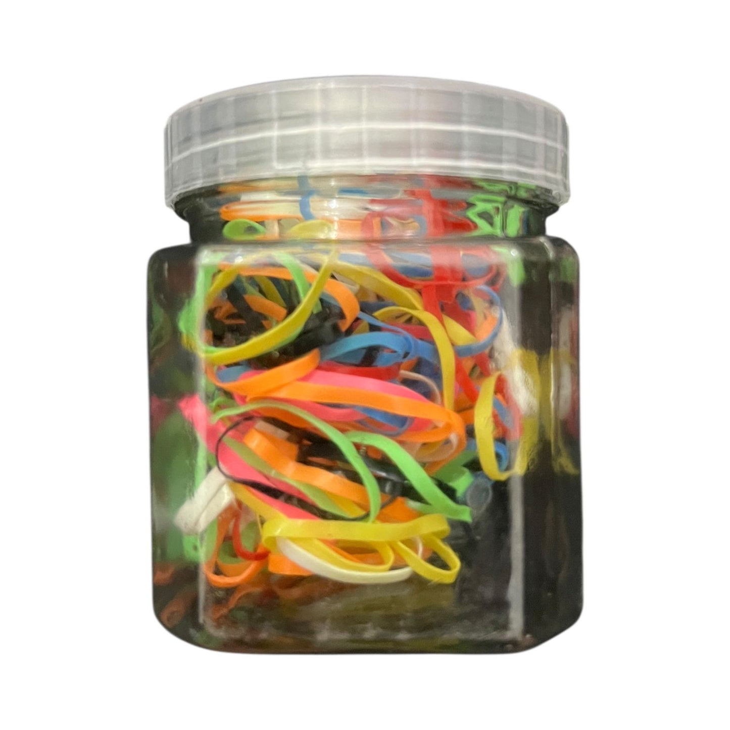 Colorful Rubber Hair Bands - Jar Packing