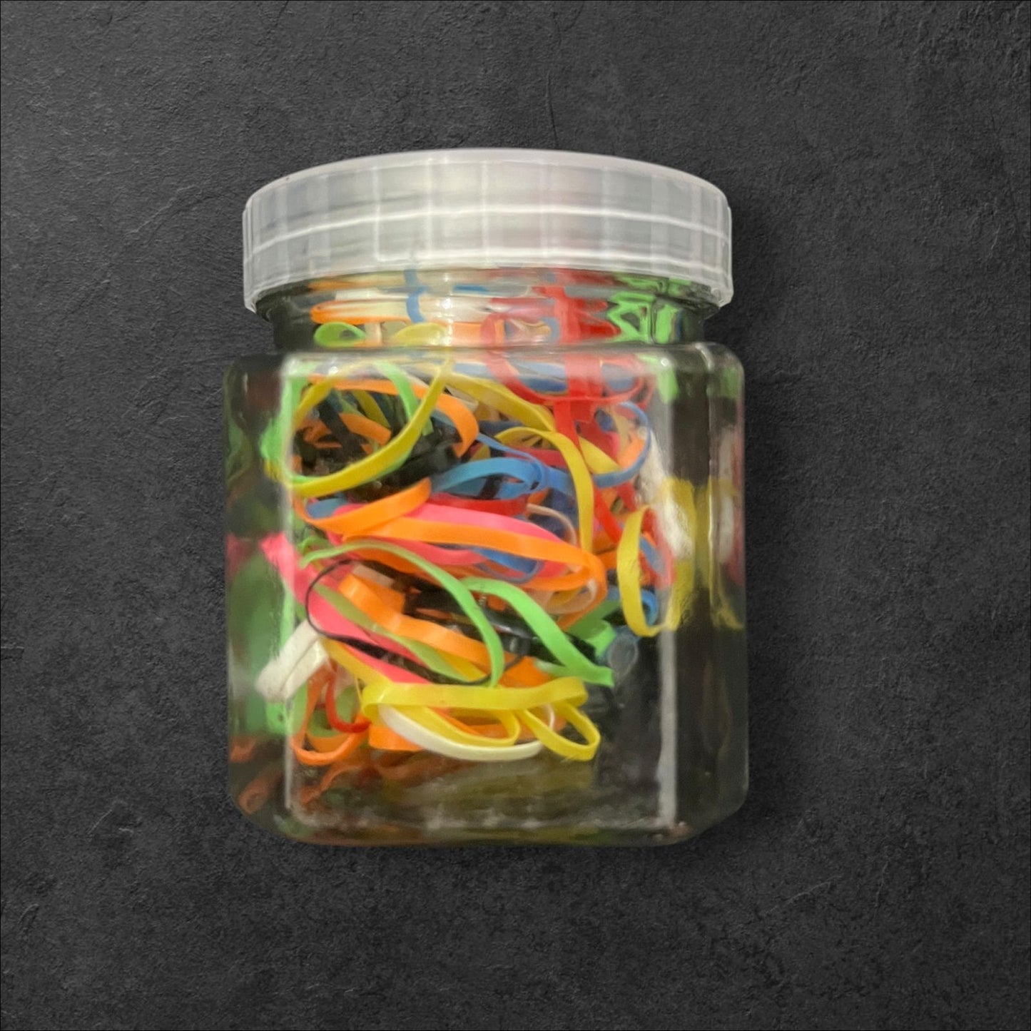 Colorful Rubber Hair Bands - Jar Packing