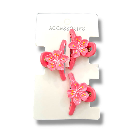 Floral Hair Clips – Pack of 3 Flower Claw Clips at Wholesale Prices
