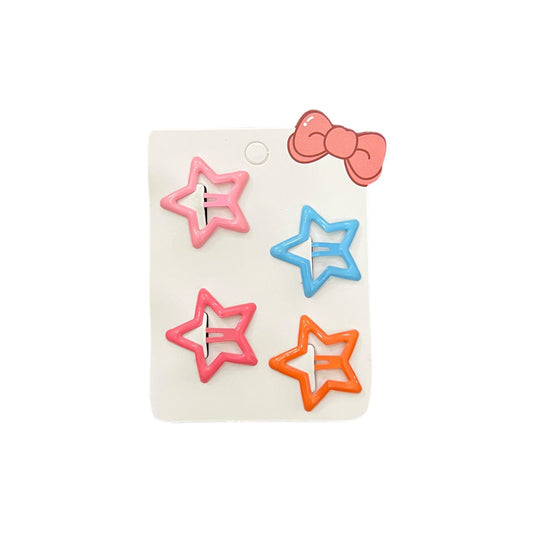 Colorful Star Hair Clips for Kids – Pack of 4 | Kids Hair Accessories at Wholesale Prices