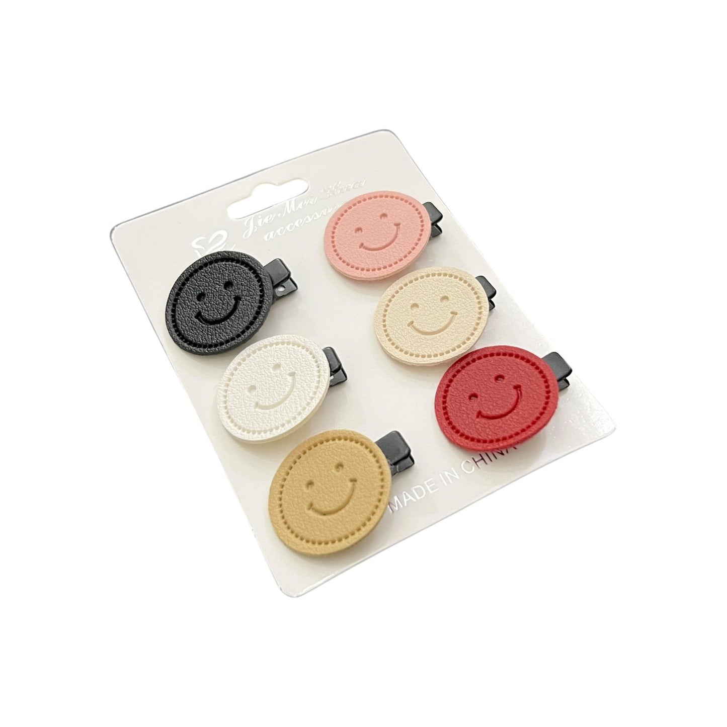 Smiley Face Hair Clips for Kids – 6 Pcs Set | Hair Accessories at Wholesale Prices in Pakistan