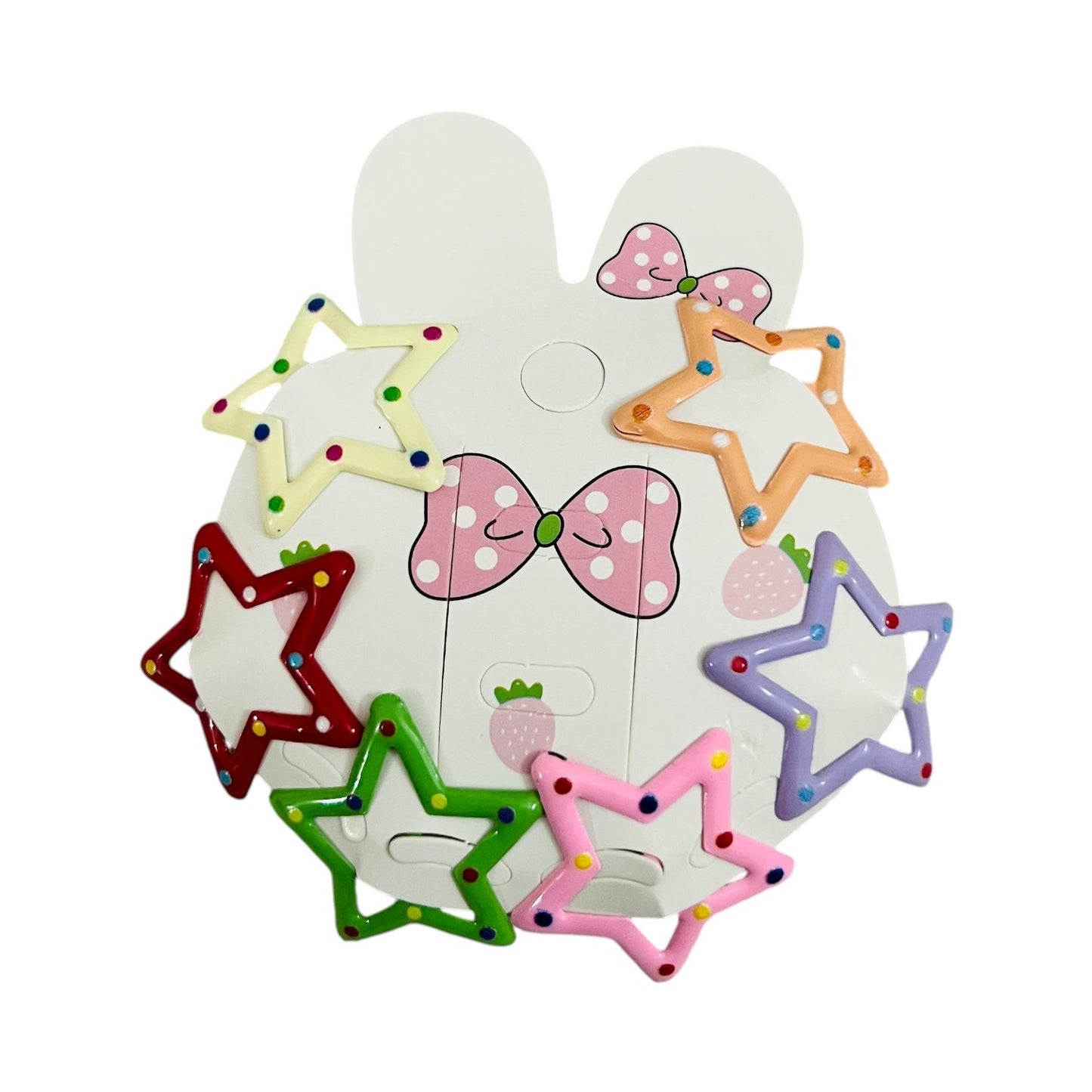 Set of 6 Colorful Star Hair Clips for Kids