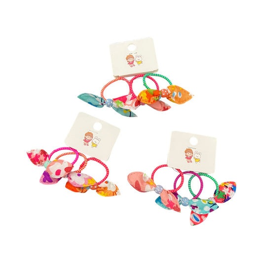 09 Pcs Colorful Bow Hair Ties for Kids
