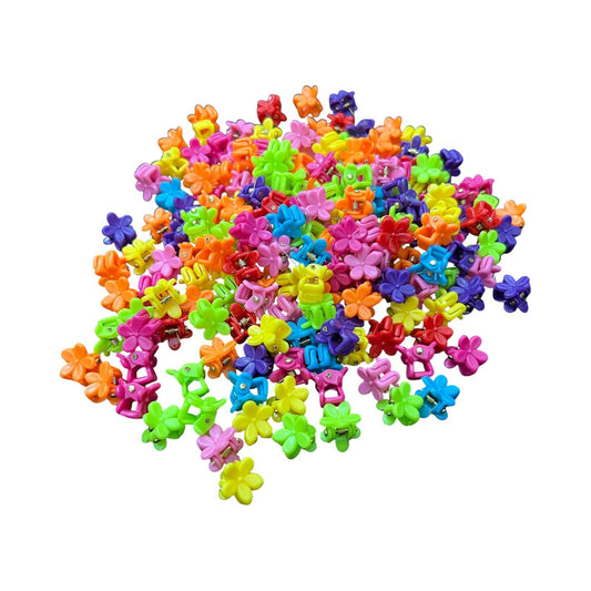 Mini Flower Hair Claw Clips for Kids – 25 Pcs Colorful Pack
