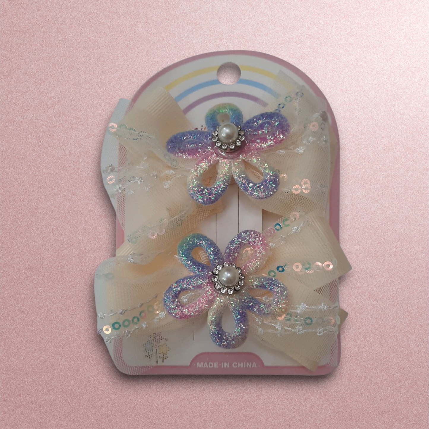 Beautiful Pair of Flower Bow Clip for Kids