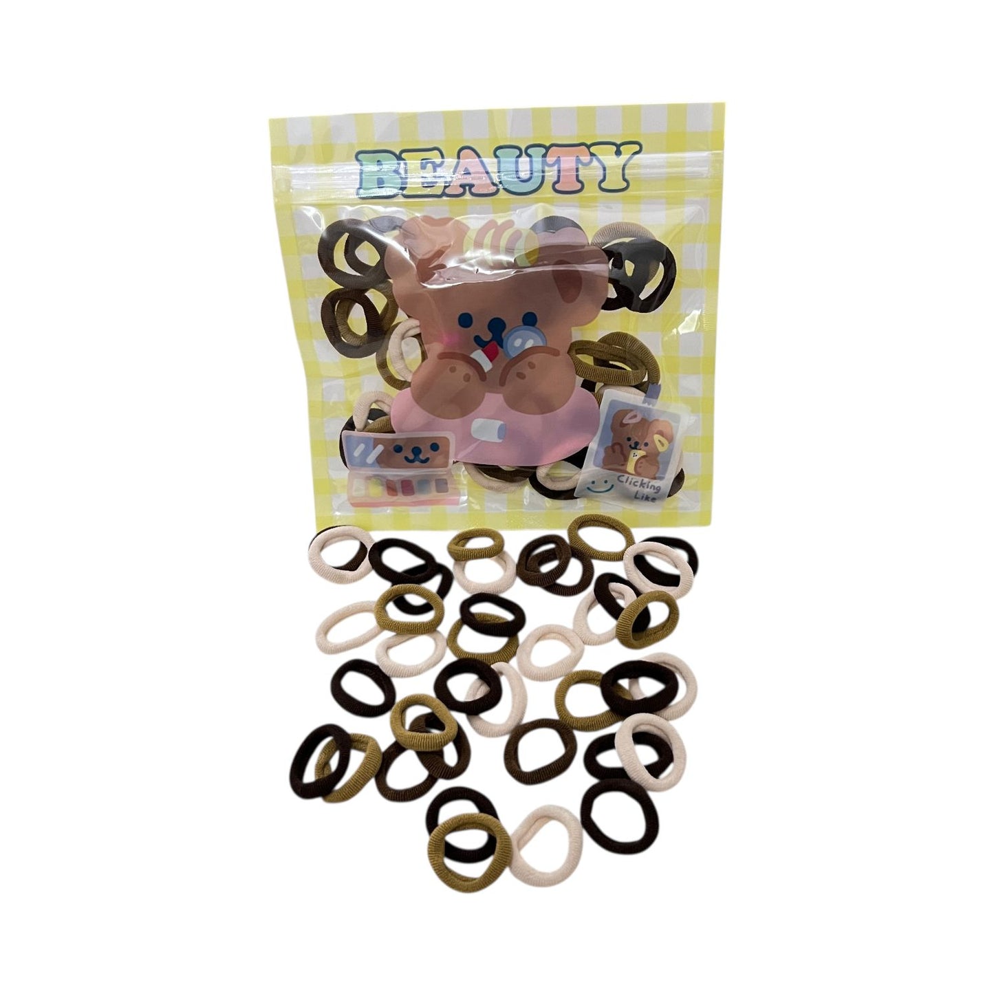 Soft Colorful Hair Bands in Cute Cartoon Pouch