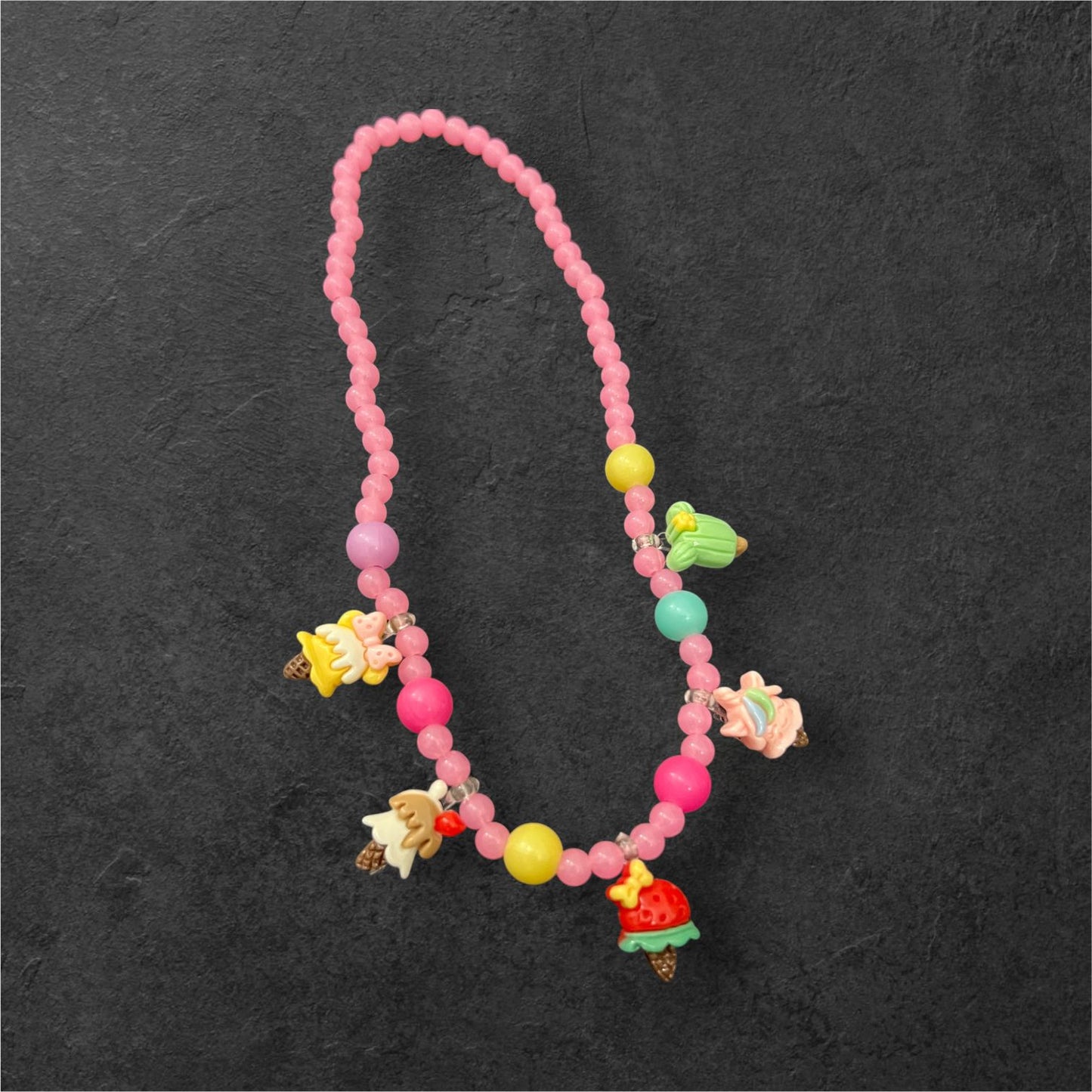 Kids Ice Cream & Fruit Beaded Necklace