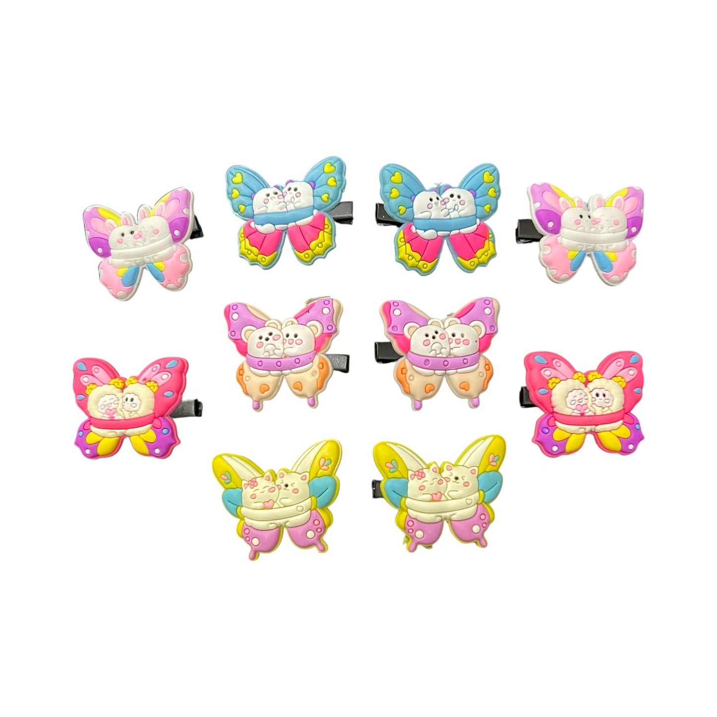 10 Pcs Colorful Butterfly Cartoon Hair Clips for Girls