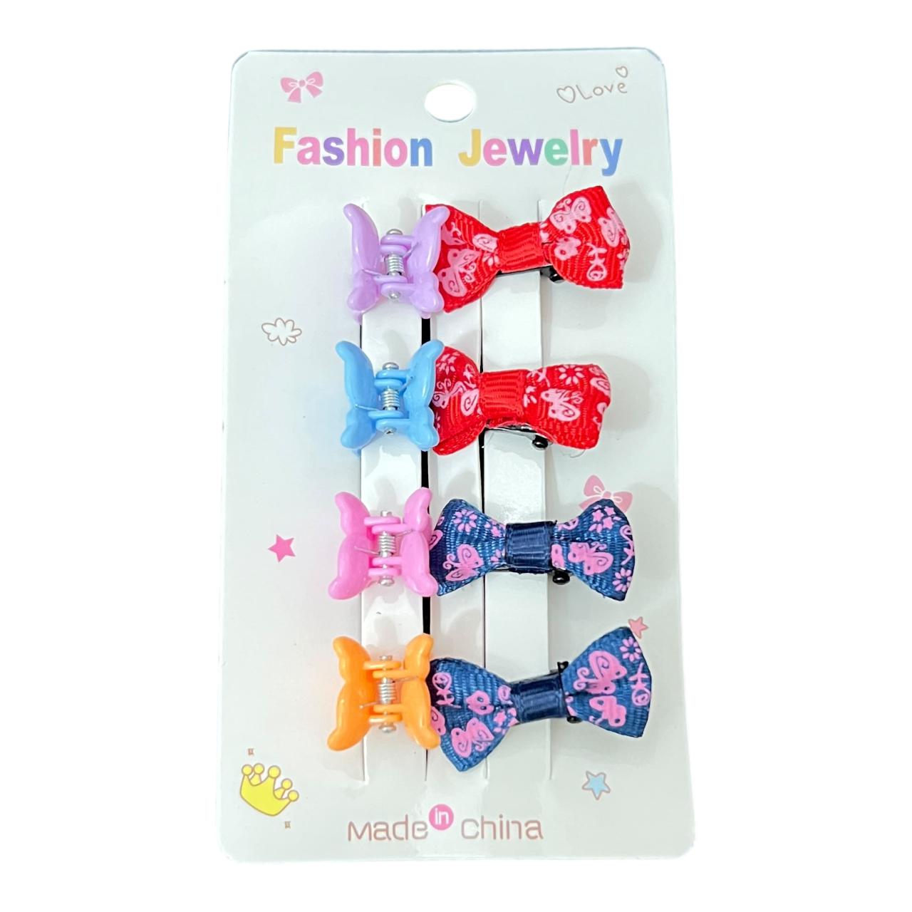 Kids Bow & Butterfly Hair Clip Set