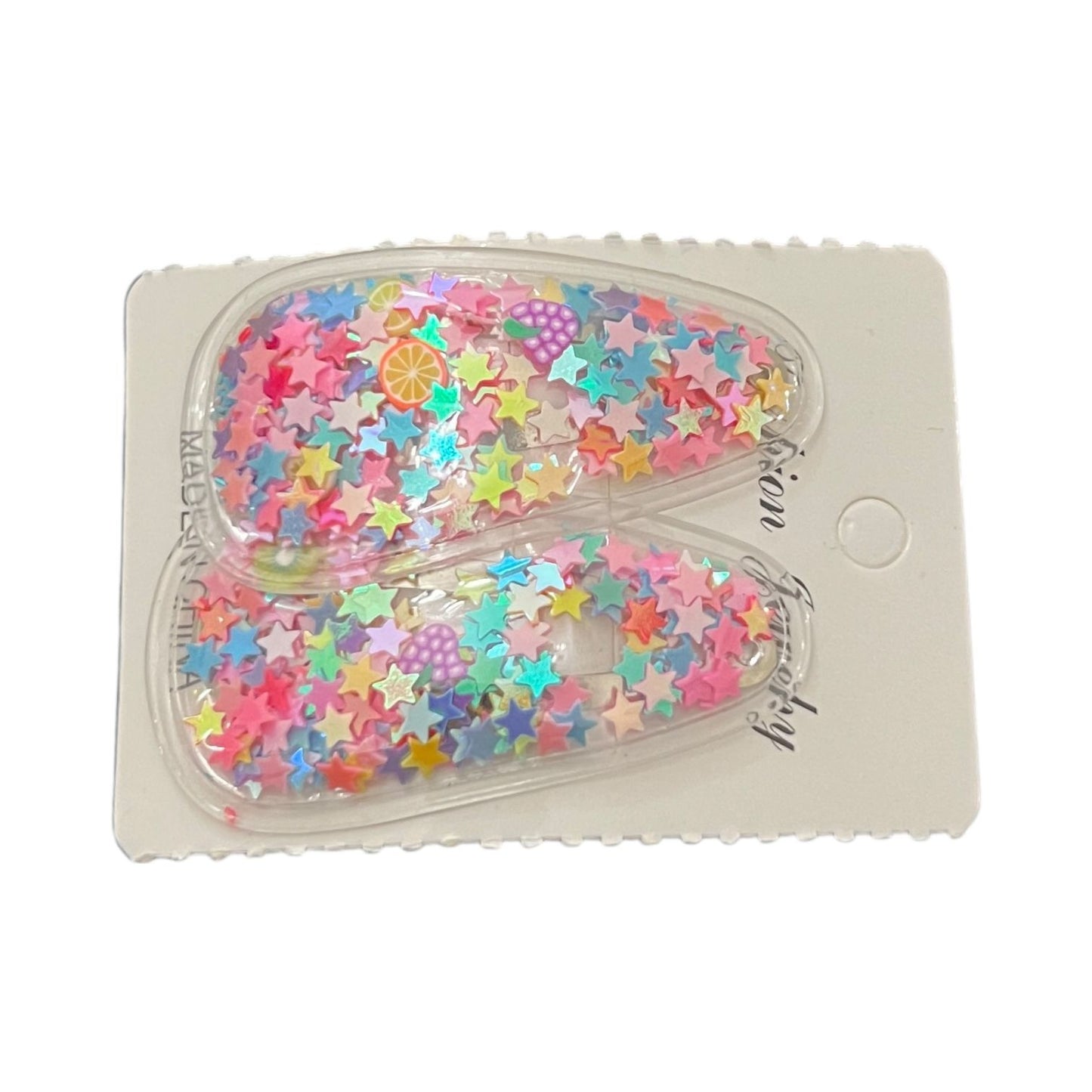 Colorful Glitter Star Hair Clips for Kids