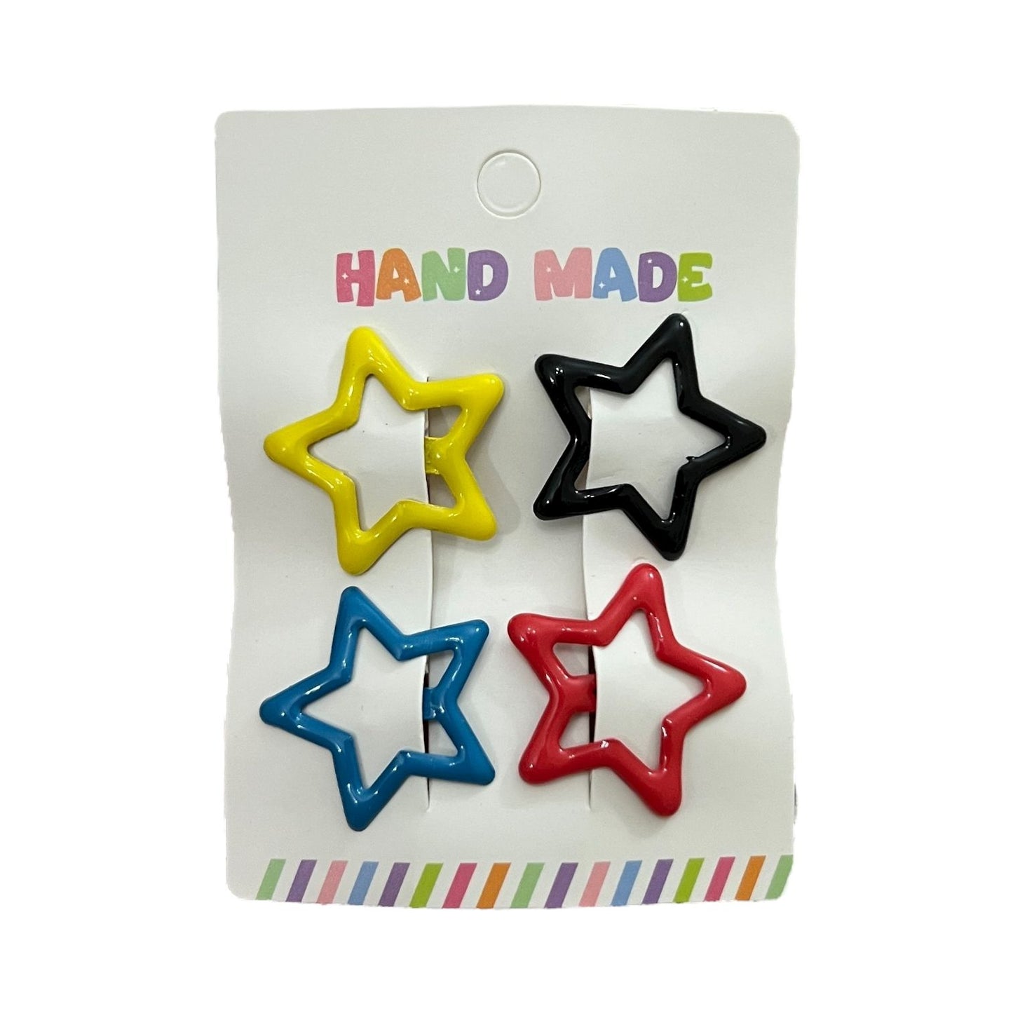 Set of 8 Star Hair Clips for Kids – Colorful