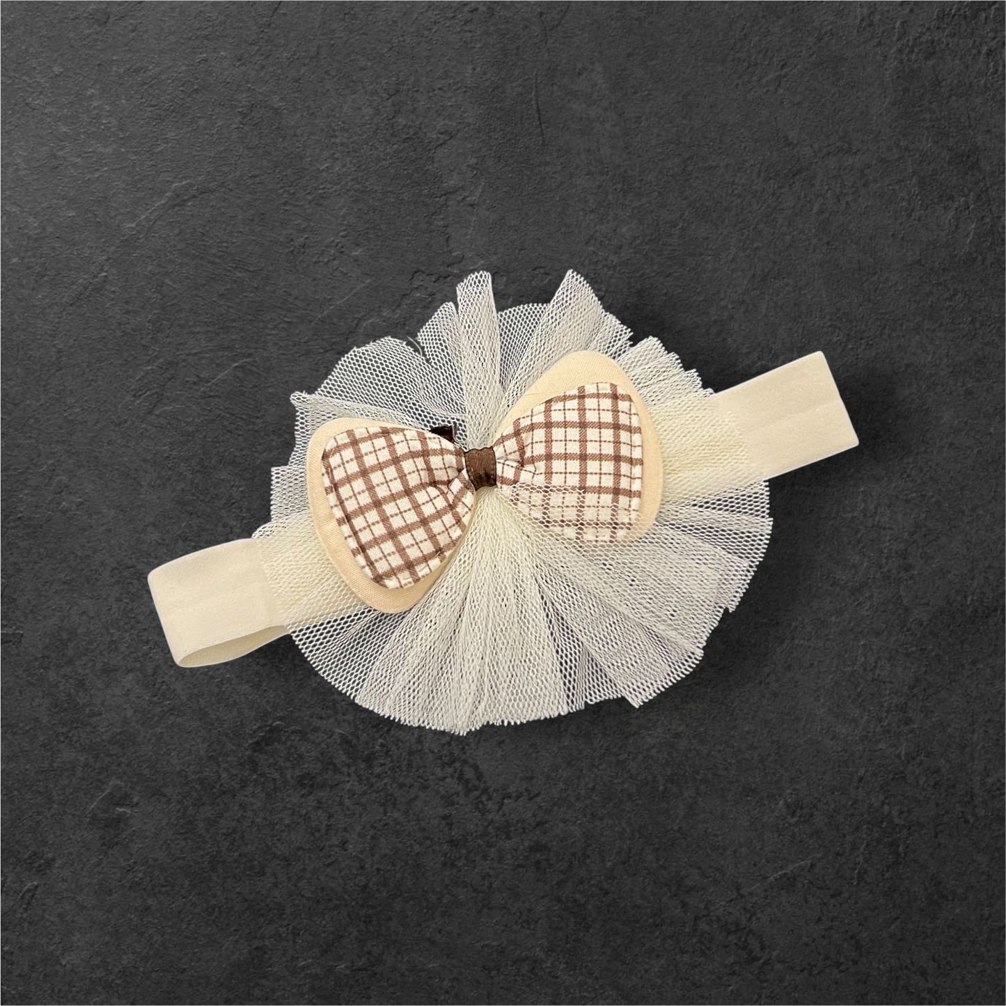 Baby Girl Elastic Headbands with Bow & Net Design