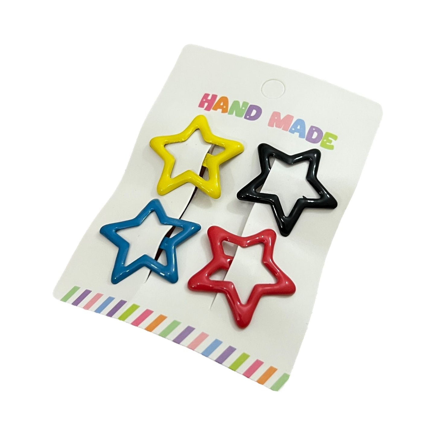 Set of 8 Star Hair Clips for Kids – Colorful
