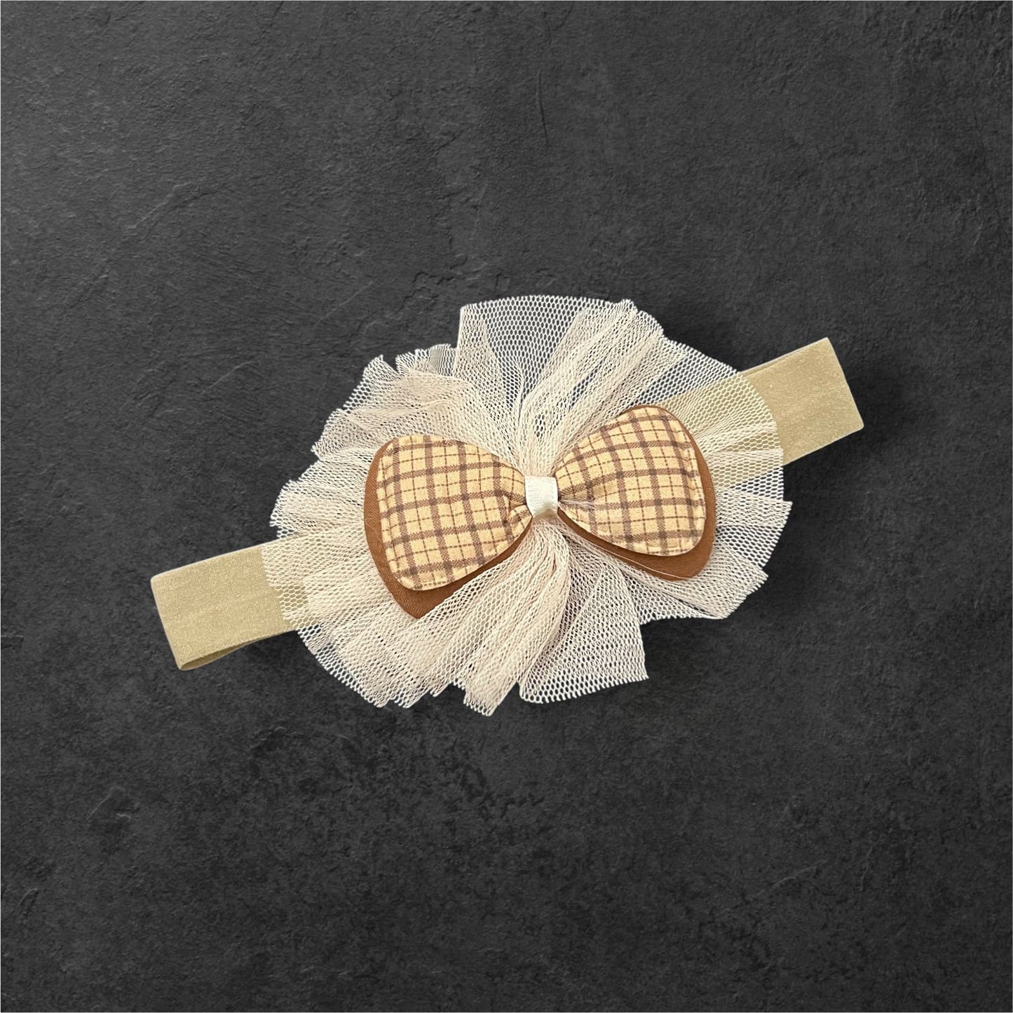 Baby Girl Elastic Headbands with Bow & Net Design