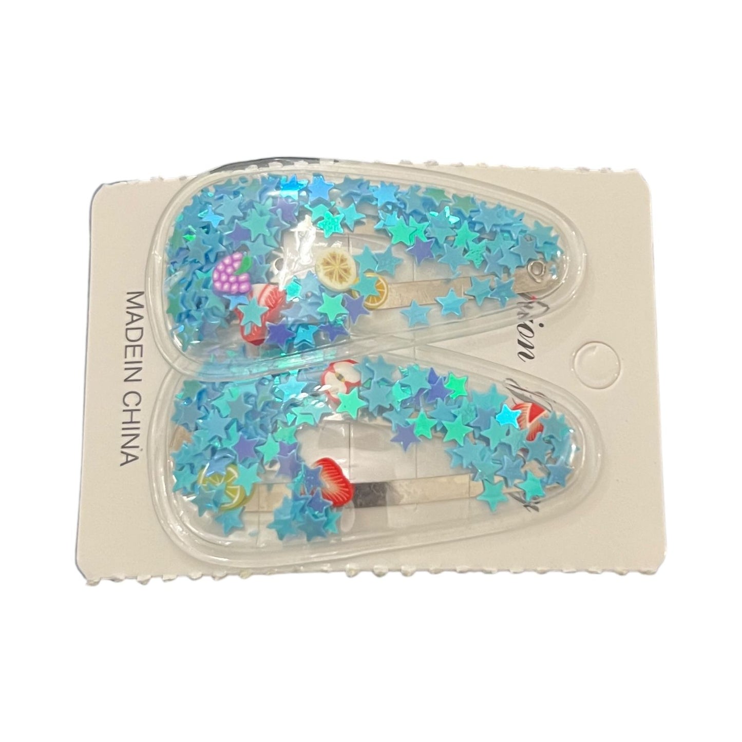 Colorful Glitter Star Hair Clips for Kids