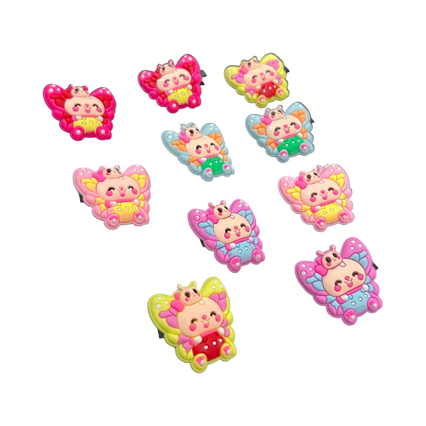 10 Pcs Cute Butterfly Cartoon Hair Clips for Girls