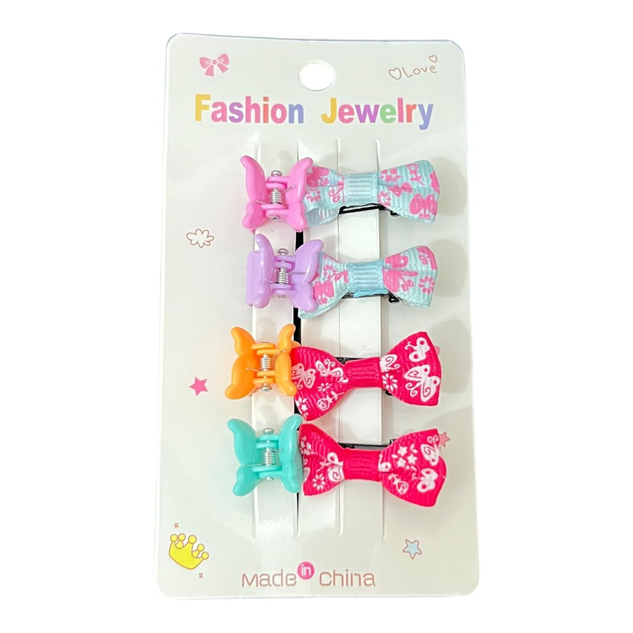 Kids Bow & Butterfly Hair Clip Set